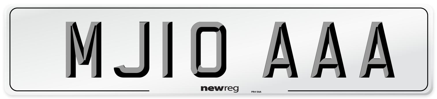 MJ10 AAA Number Plate from New Reg